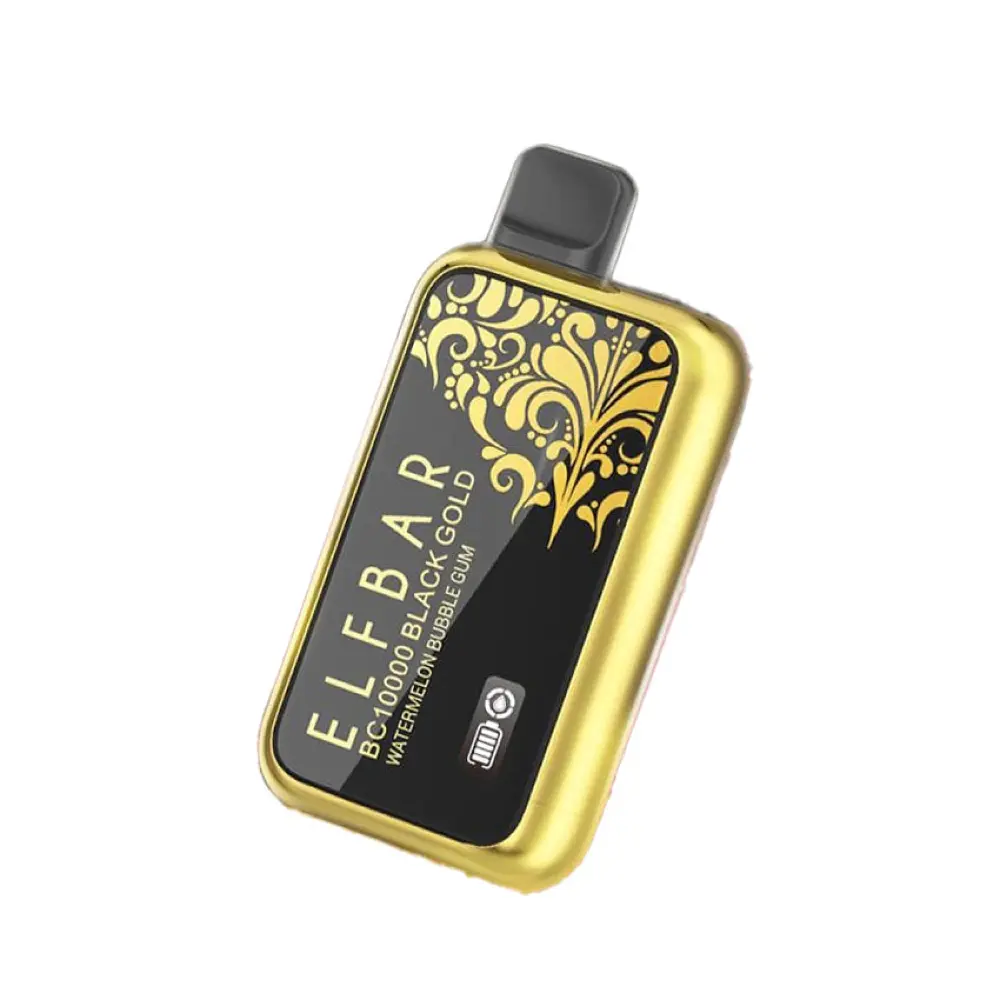 1 ELFBAR Black Gold BC10000 Watermelon Bubble Gum پاد یکبار مصرف الف بار آدامس هندوانهای (نسخه محدود بلک گلد) 10000 پاف - تصویر 1
