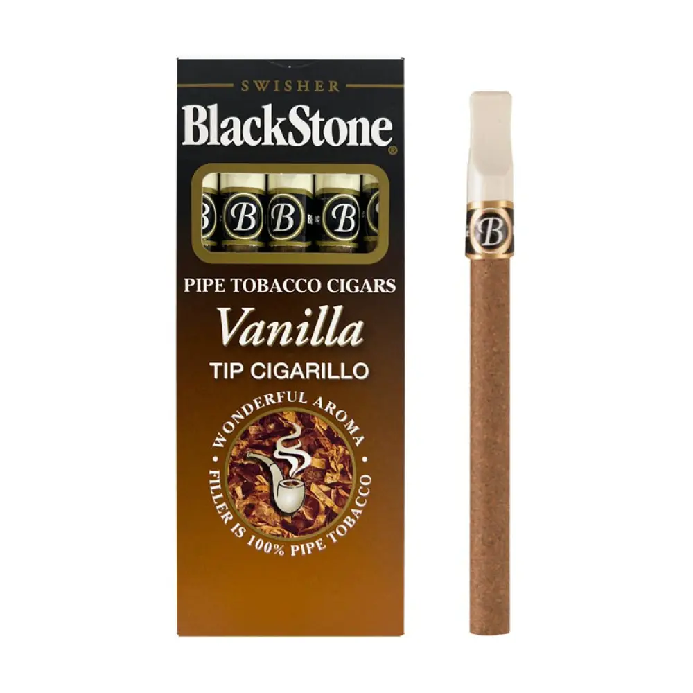 blackstone vanilla tip cigarillo 5 cigars 2 سیگار برگ بلک استون با طعم وانیل ( 5 نخی) - تصویر 1
